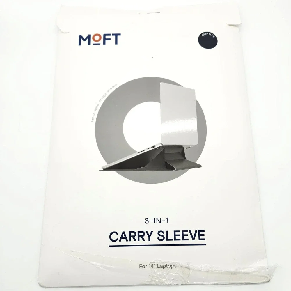 MOFT 2-in-1 Laptop Sleeve Stand Bag 14in MacBook Air Pro Dell HP Lenovo DeepBlue